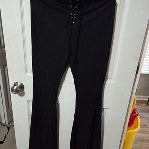 Rue21 Black Ribbed Flare Pants